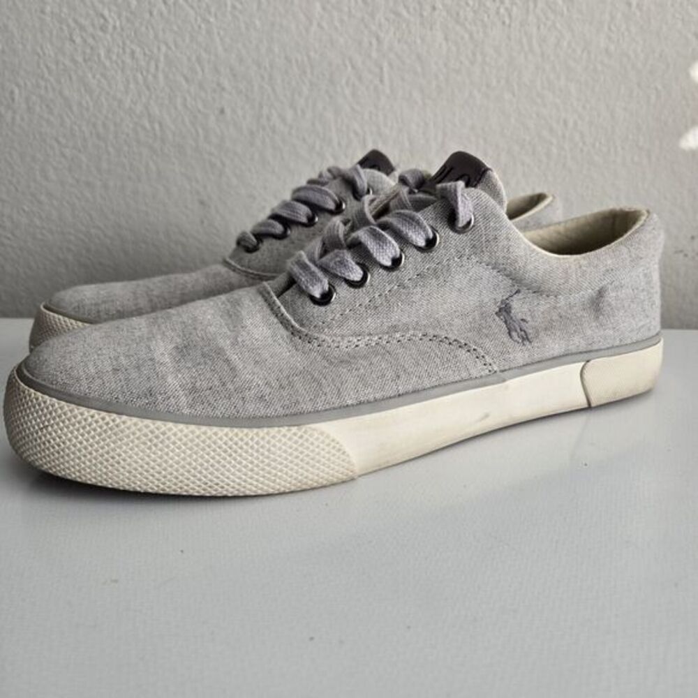 Polo Ralph Lauren Forestmont II Men's Gray Canvas Boat Shoes Sneakers Size 9Dโ